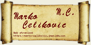 Marko Čeliković vizit kartica